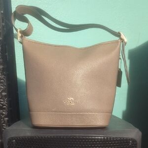 Coach Taupe Leather Shoulder Bag Crossbody